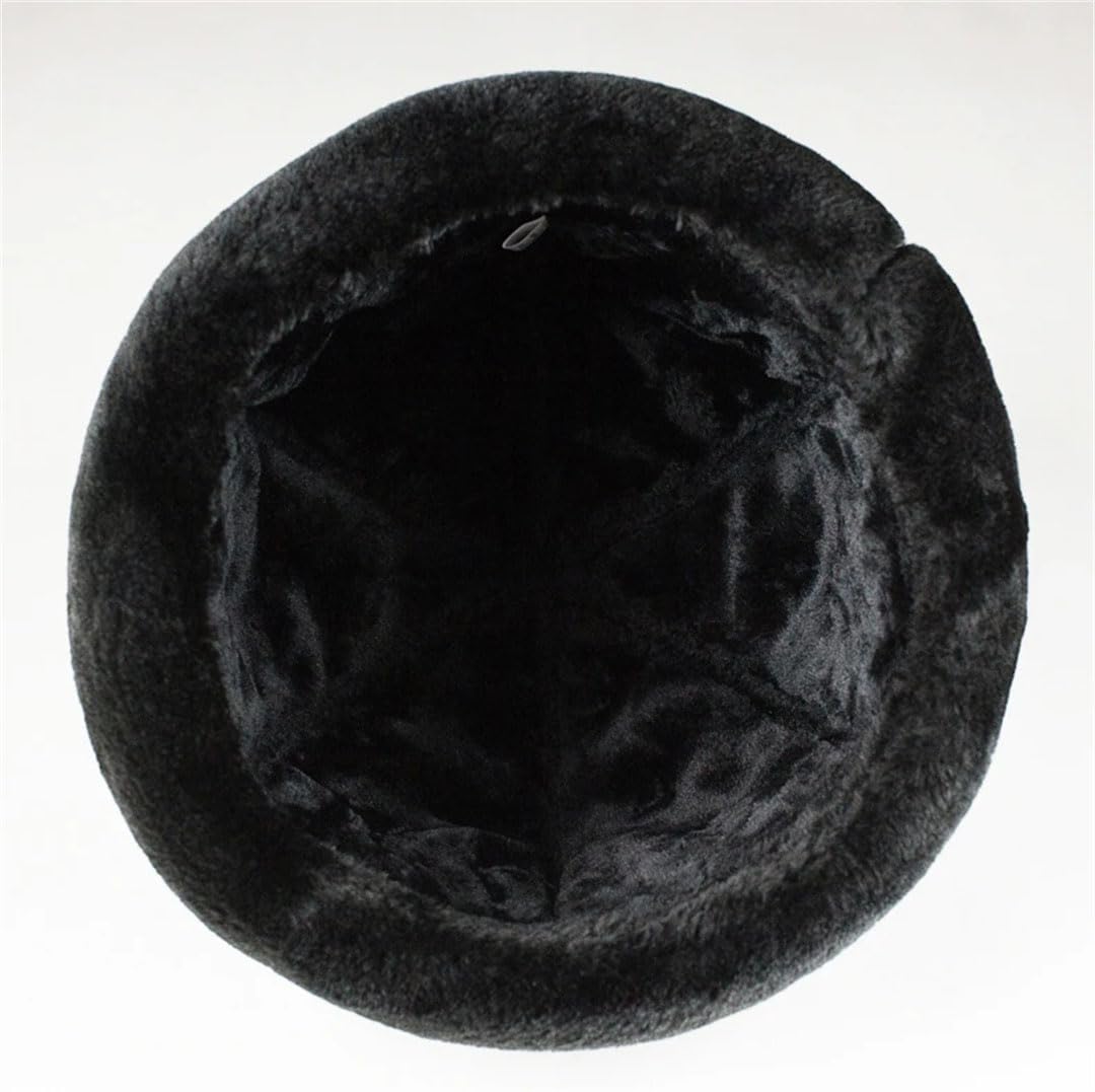 Sombrero de bombardero retro de piel de oveja para hombre, gorro de invierno para mantener el calor, para hombre y mujer, gorra de piel auténtica, gorro de forro