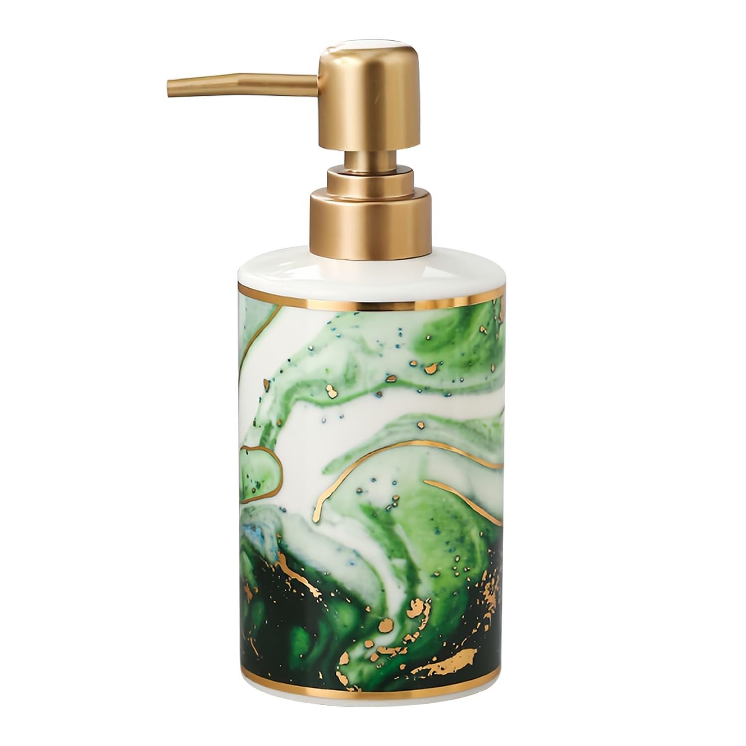 Yofab E Countertop Ceramic Soap Dispenser With Pump 400Ml Refillabl Lotion For Bathroom Vintag Bathroom Decor(E)
