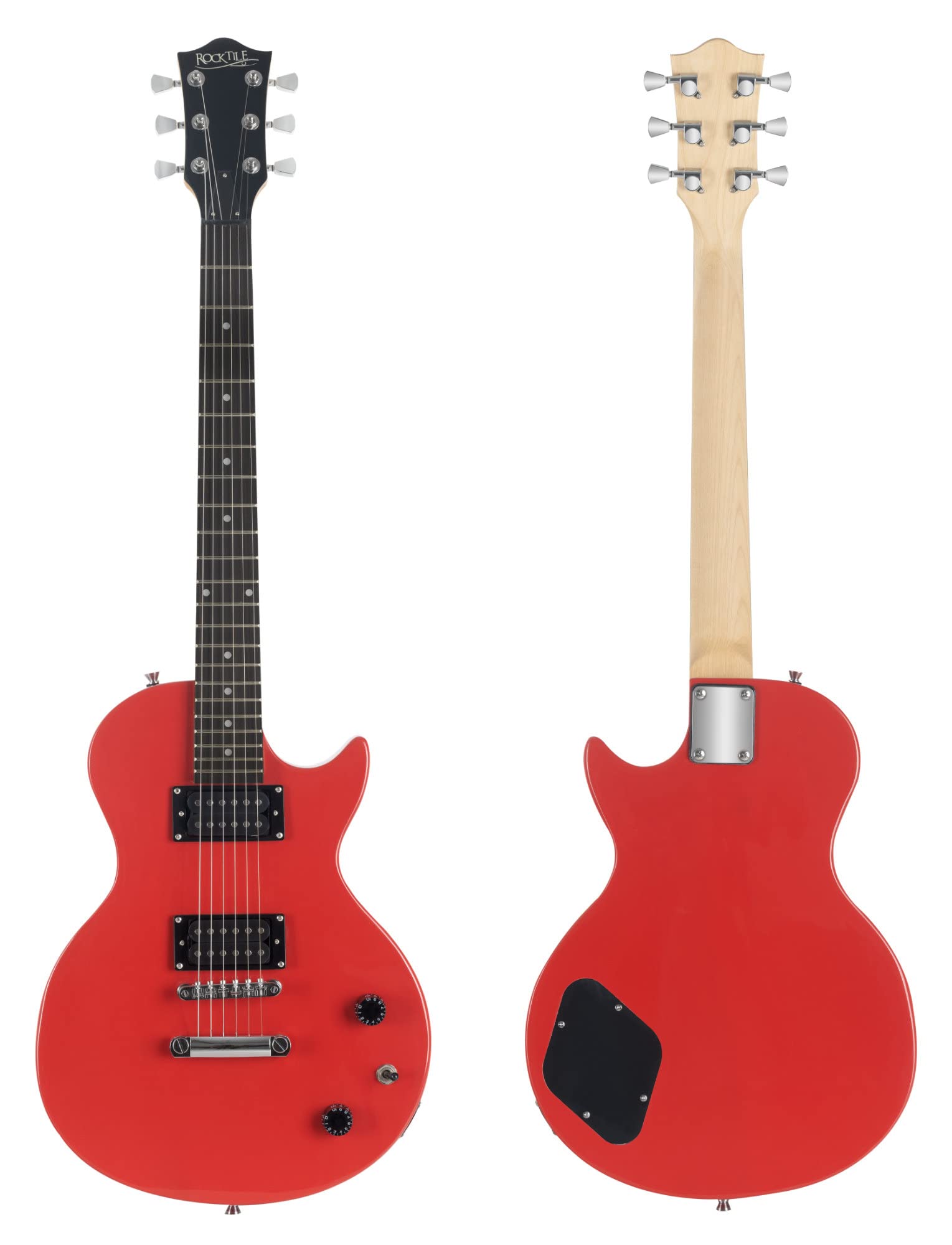 Rocktile Single Cut Pack Set Complet Guitare Électrique Puissante Rouge (Amplificateur, Accordeur, Housse, Câble, Sangle, Médiators, Cordes de Rechange et Cours avec CD/DVD)