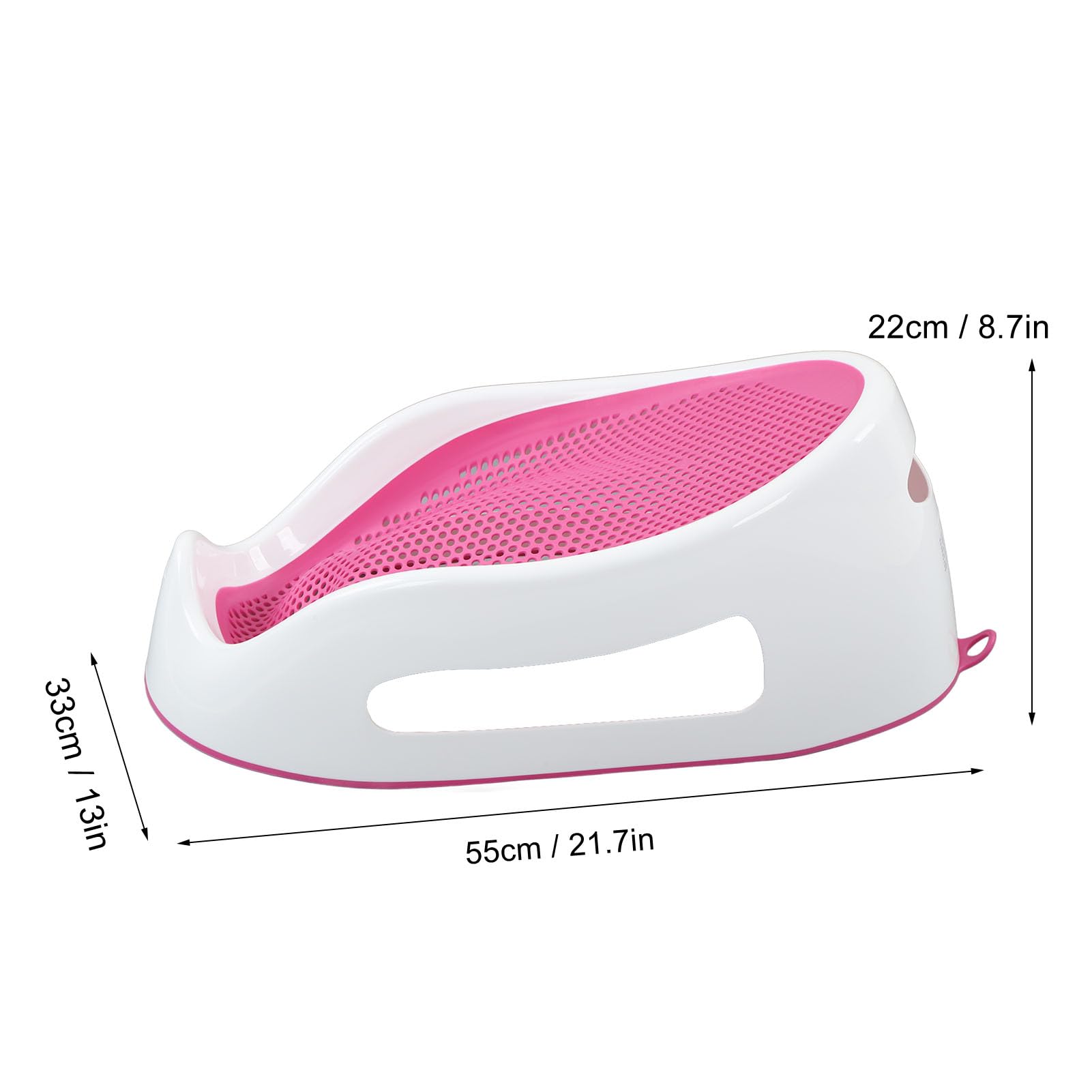Soporte para bañera para bebé, soporte para bañera o lavabo, soporte de silicona suave, malla de baño, alfombrilla de baño para recién nacidos (rosa)