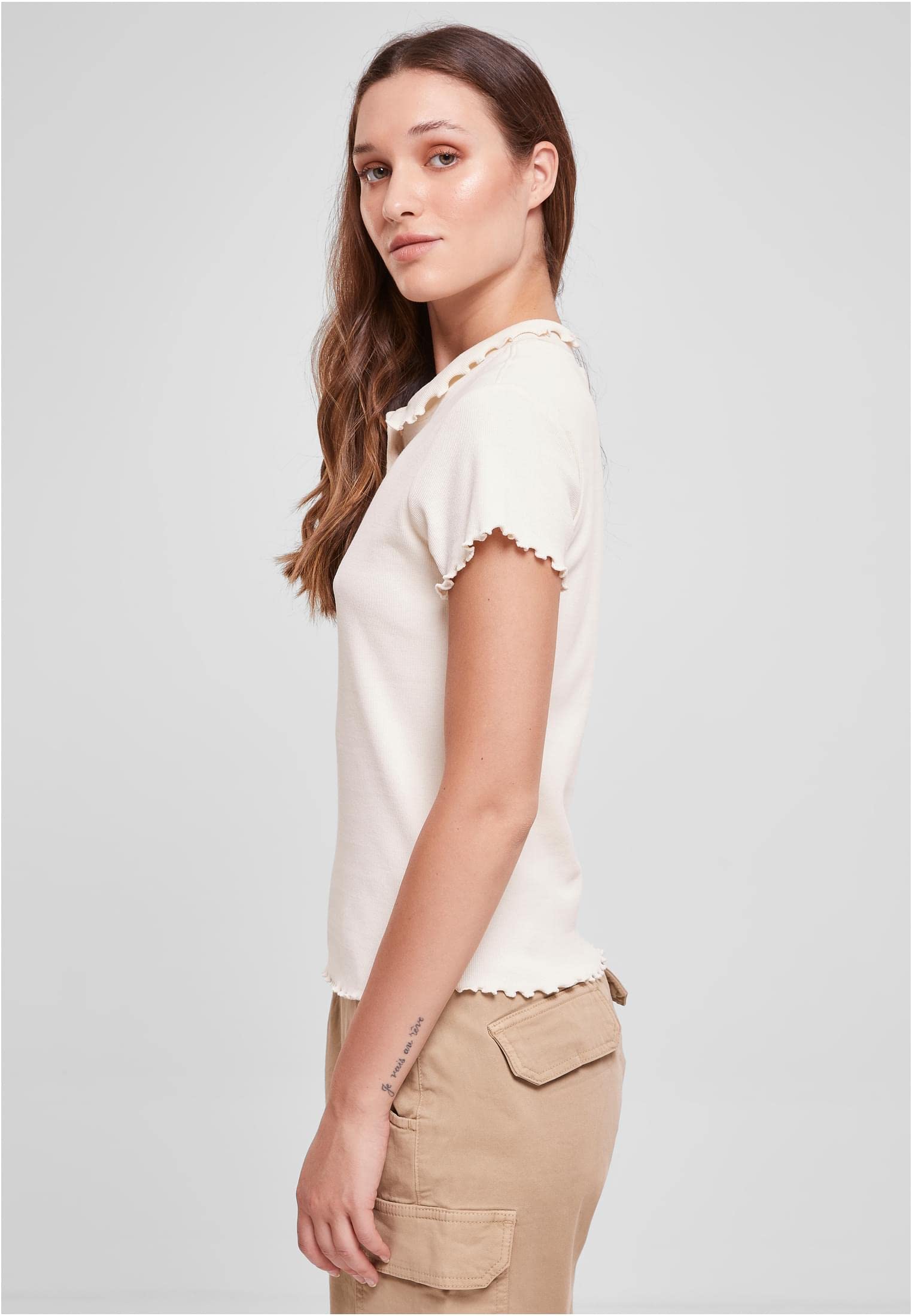 Urban Classics Damen Ladies Rib Polo Tee