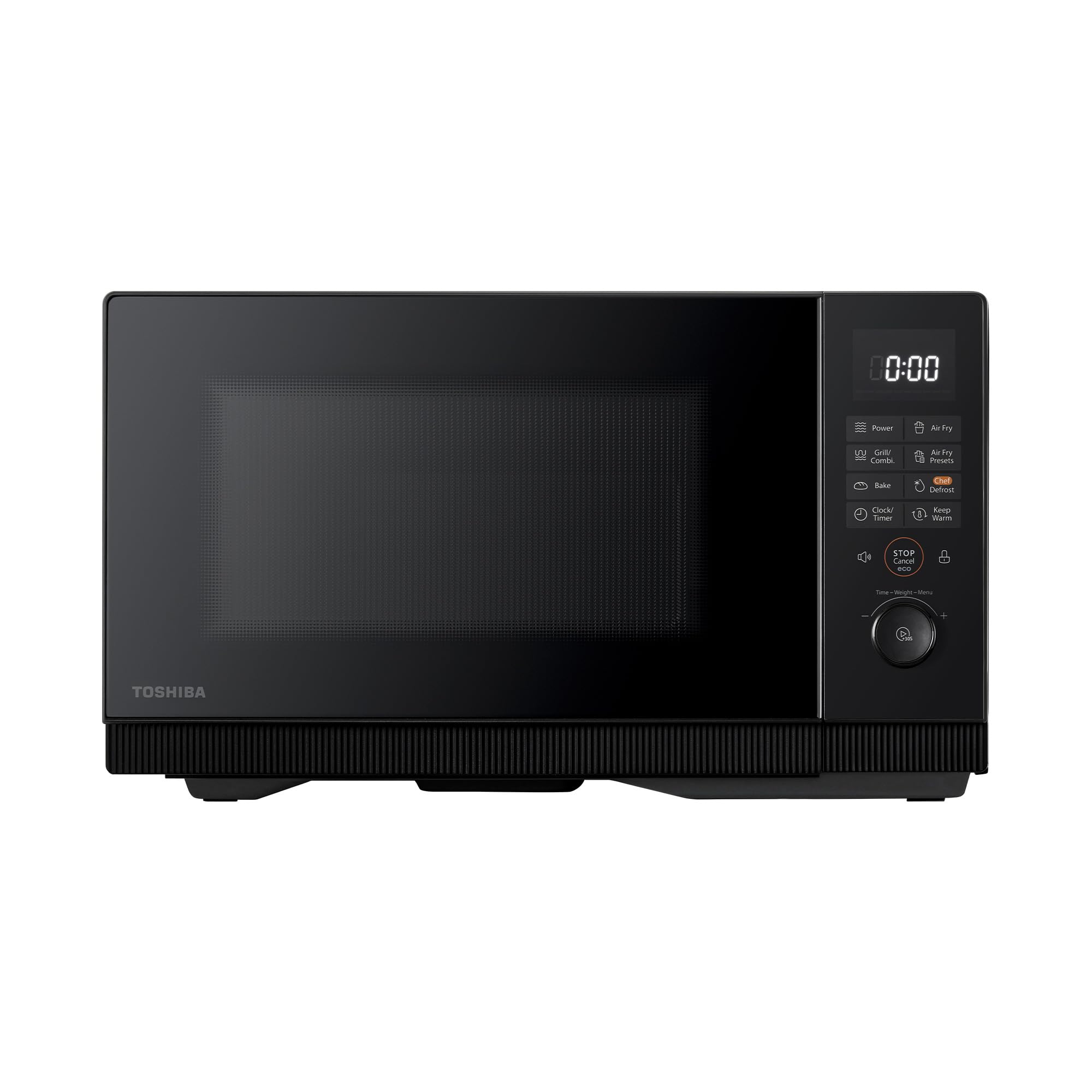TOSHIBA 26L 6-in-1 Professional Air Fry Plus Microwave Combo With Chef Defrost, Crispy Grill,Bake,Convection,Combi, 10 power levels, 20 Auto Menus, 900W Microwave, 1500W Grill, Black, MV2-EC26SF(BK)