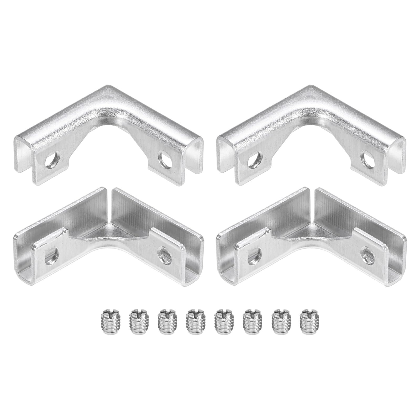 M METERXITY Glass Fixing Clip (3-7mm) 4 PCS - Aluminum Alloy L-Shaped Glass Combination Fixing Bracket & Reinforced Clip Clamp Accessories, Apply to DIY Display Cabinet/Fish Tank