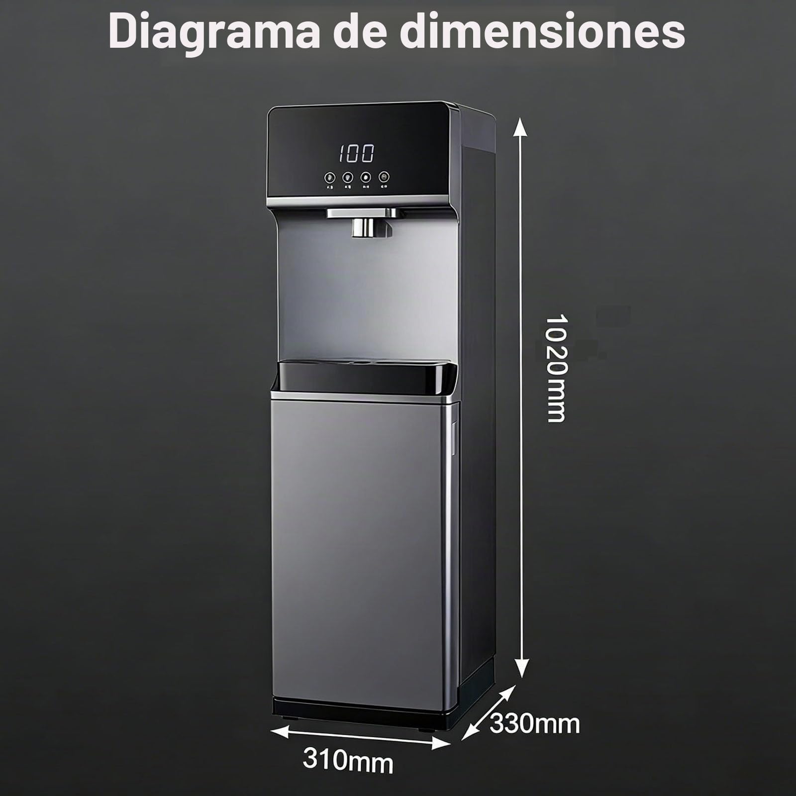 Dispensador De Agua Carga Inferior, Dispensador Agua Garrafa, Se Calentamiento rápido, Bloqueo para Niños 5 Ajustes Temperatura Dispensadors De Aguas Electrico, para El Hogar