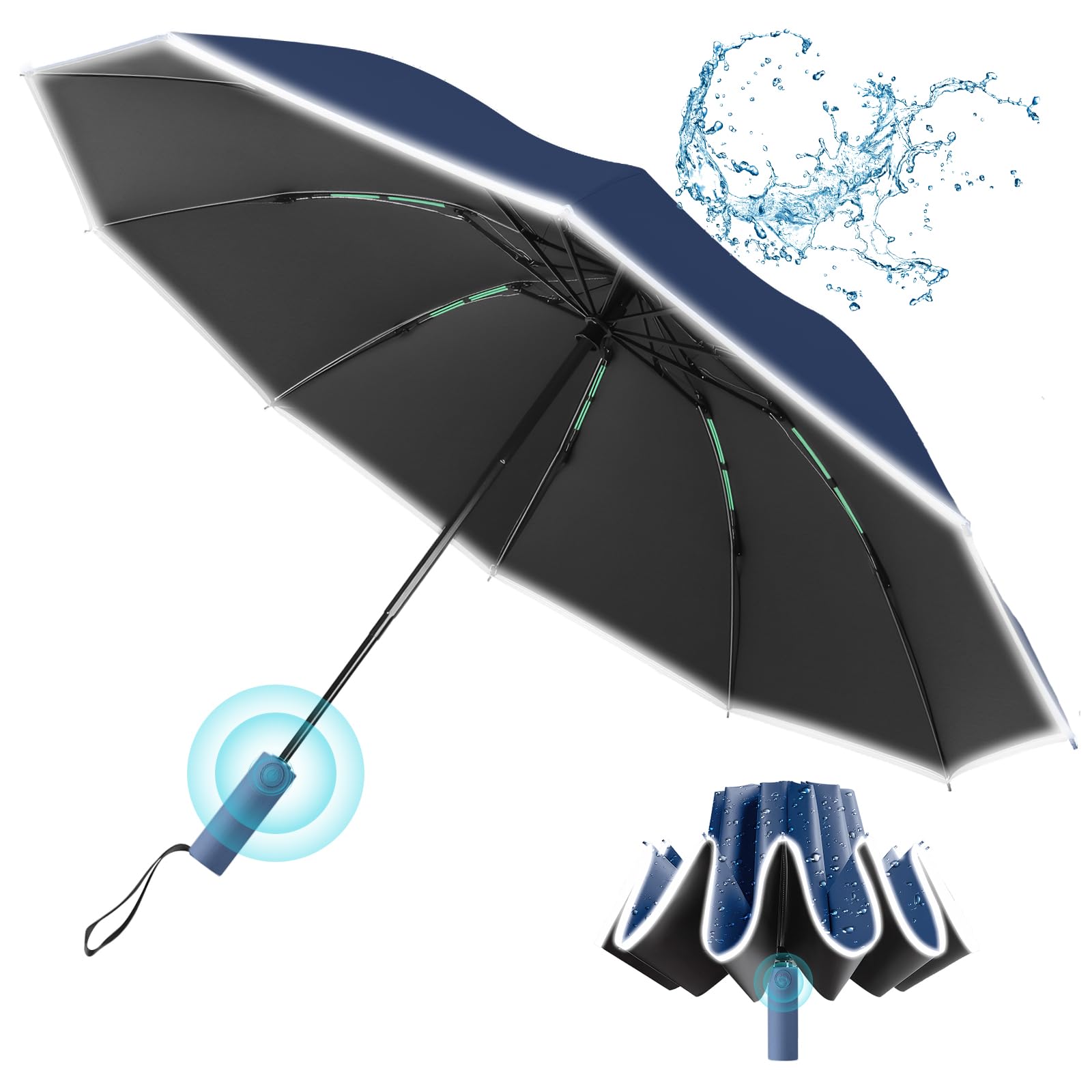 Parapluie inversé automatique 12 os, résistant au ... – Grandado