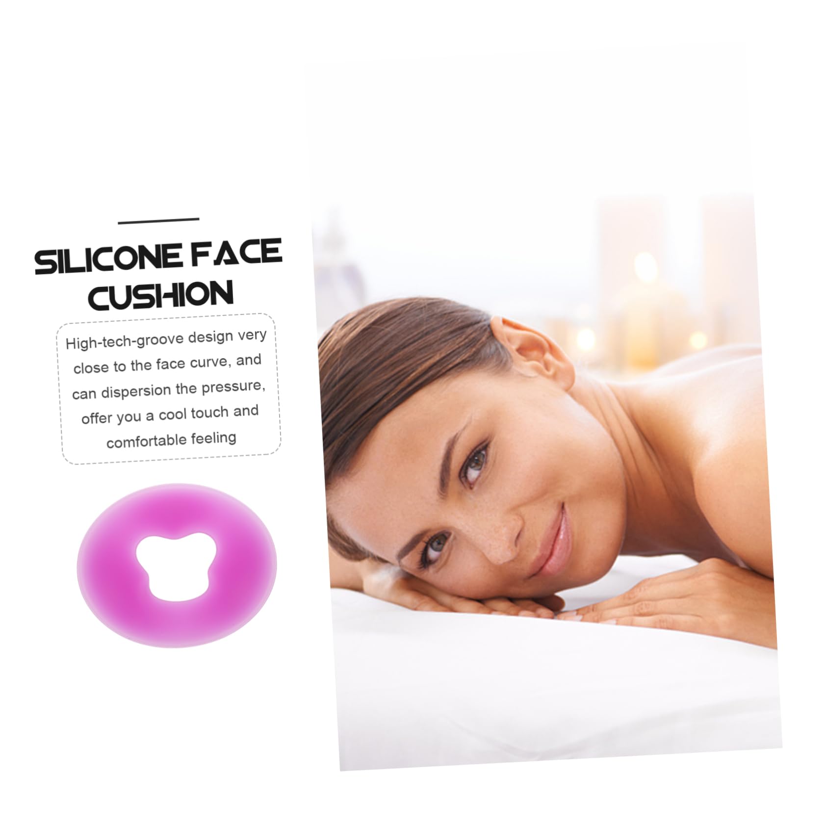 Cuscino Massaggiante per Viso in Silicone a Forma di U Foro, Cuscinetto Facciale Morbido per Spa e Centri Estetici, Supporto Ergonomico per Massaggi e Relax Sul Lettino