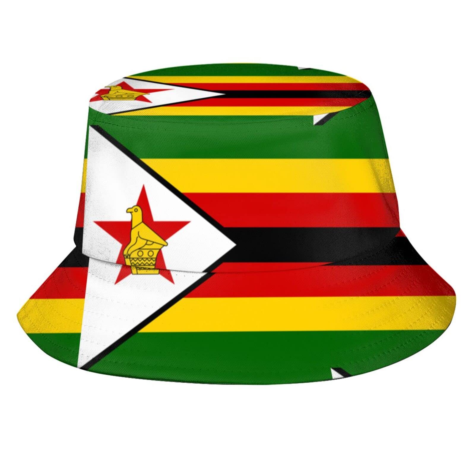 351 Men Women Bucket Hat Flag of Zimbabwe Fisherman Hat Foldable Fishing Hat Soft Fisherman Beach Sun Cap for Beach Summer Festival