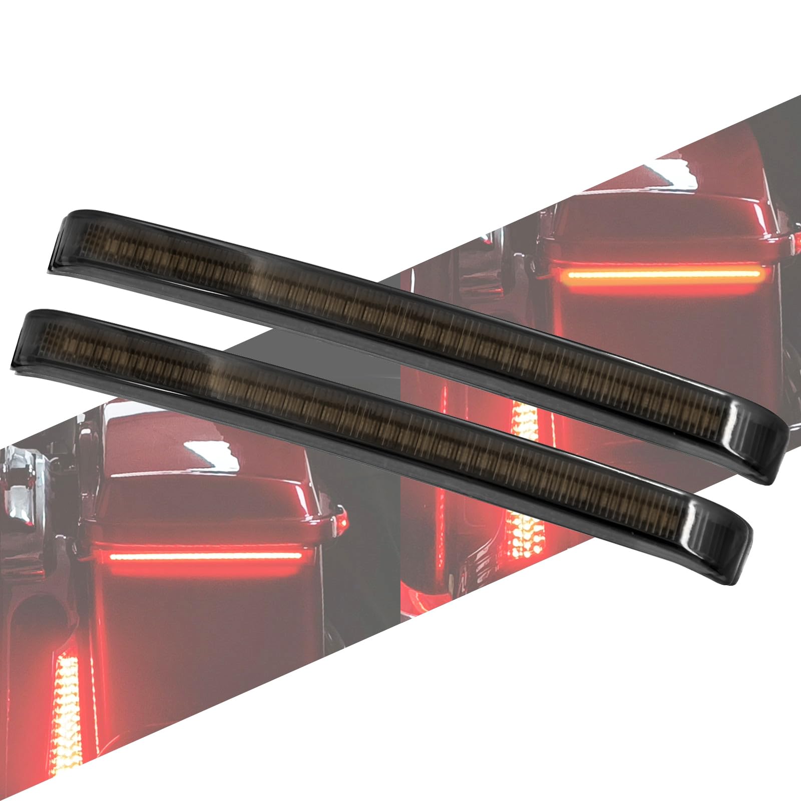 Photo 1 of HCmotorku Motorcycle Saddlebag Tail Light Running Brake Sequential Turn Signal LED Lamp Fit for Harley Touring Street Gilde Road King Road Gilde Electra Glide Ultra Limited 2014-2023 (Black Lens)