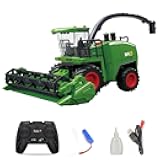 GoolRC Remote Control Harvester, 1:24 Scale RC Combine Harvester, 4WD 6 Channel High Simulation Farm Tractor with Smoke Light Sound Effects, 2.4GHz Electric Truck for Adults