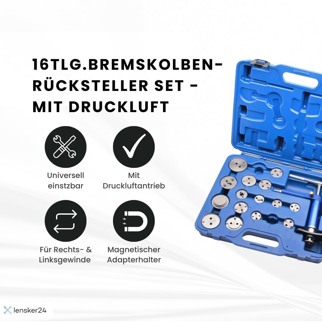 CCLIFE Bremsenwerkzeug 23-tlg Druckluft-Bremskolben-Rücksteller Universal Werkzeug Set Nachsteller Trommelbremse