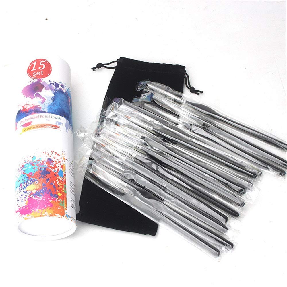 Juegos de Pinceles 15 Piezas Mini Pinturas Cepillo Conjunto Fino Detalle Pincel de for Acrílico Acuarela Pintura Línea Dibujo para Principiantes y Profesionales