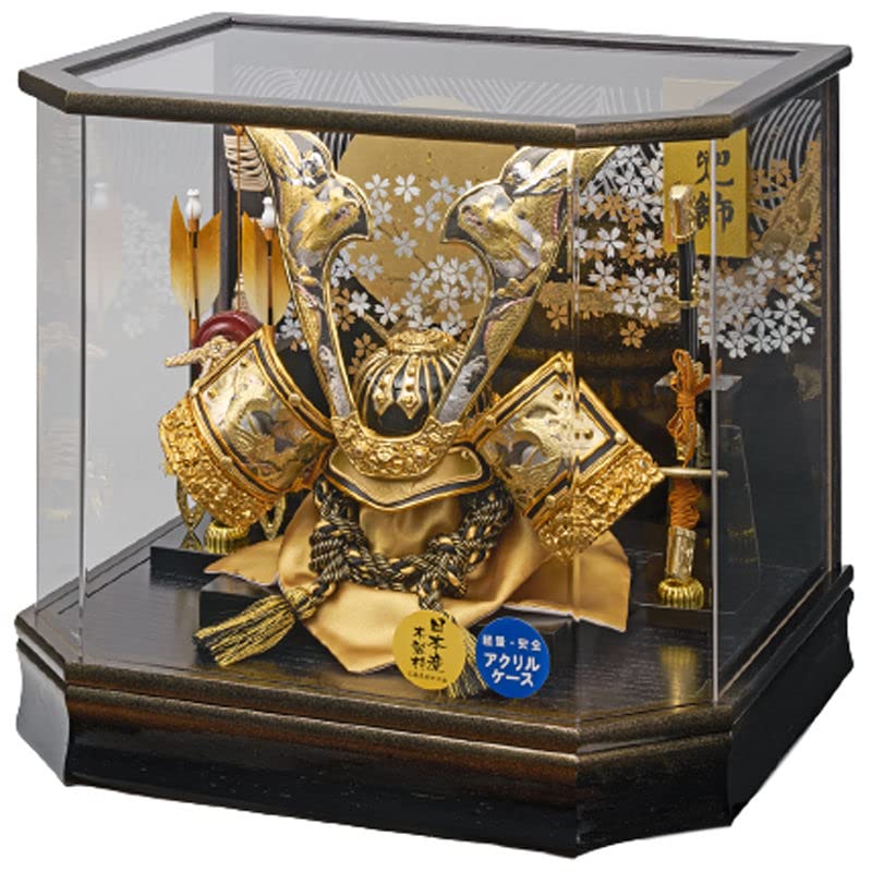 Amazon | 五月人形 ケース入り 兜飾り 嵯峨 盛上げ大鍬型の兜 アクリル