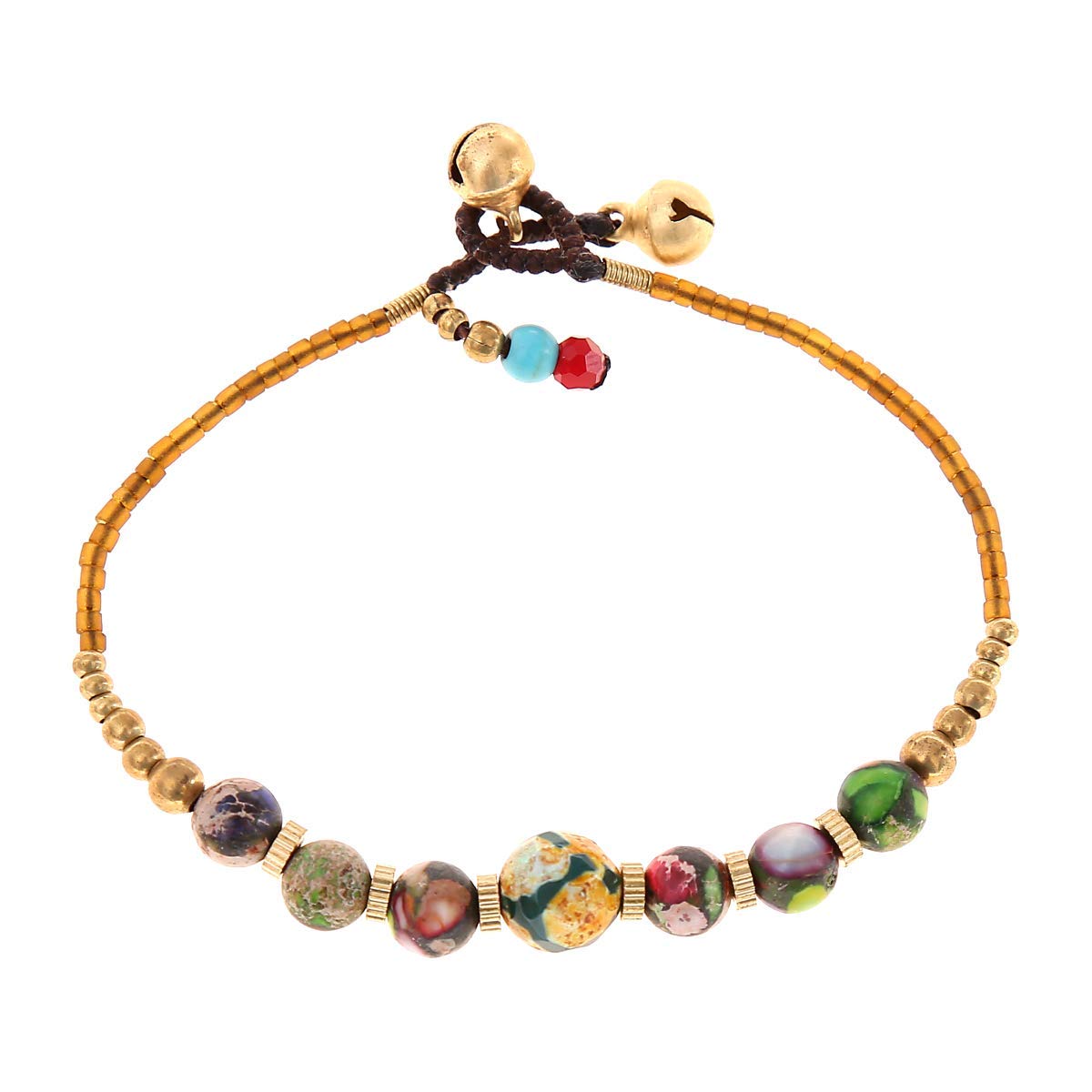 Made by Nami Surfer Armband mit Perlen Damen & Mädchen - Handmade Festival & Strand Accessoires - Buntes Goa Hippie Armband - Orientalisches Design - Freundschaftsarmbänder (Beads)