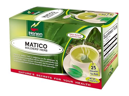 Miniatura 1 de Hanan Peruvian Secrets Matico hierba de soldado  Hierba de soldados 100 natural  25 bolsas de té  Ayuda con irregularidades menstruales hinchazón y