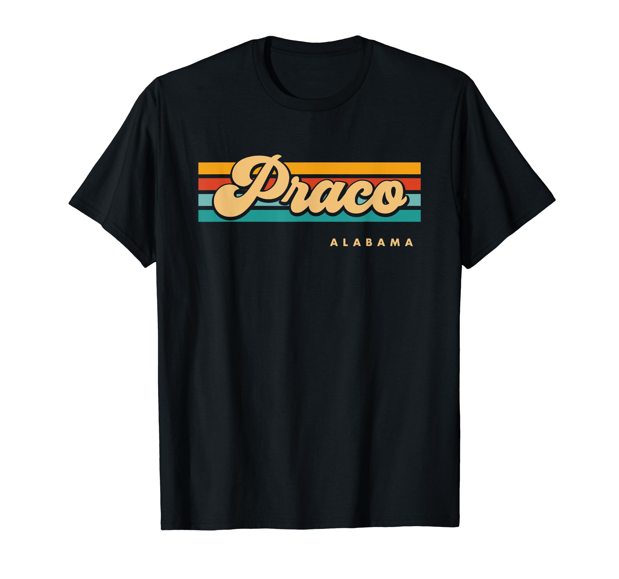 Vintage Sunset Stripes Praco, Alabama T-Shirt