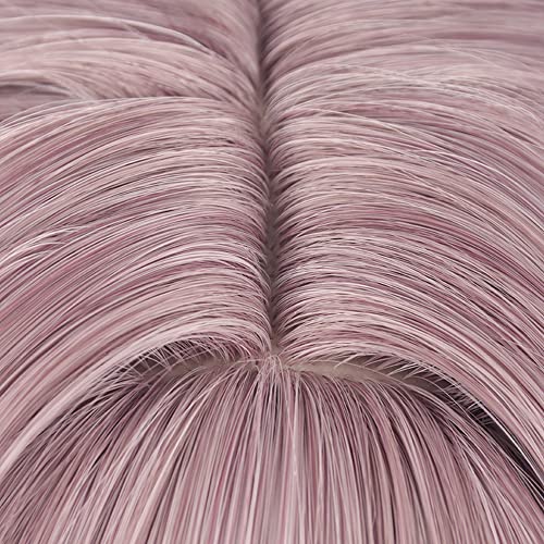 Image of Anime Brown Purple Wig Women Long Straight Wig with Bangs Pre-styled Half Up Half Down wigs Adult COS Game Cosplay Wigs Halloween,Christmas,Comic con,Game Show,Party