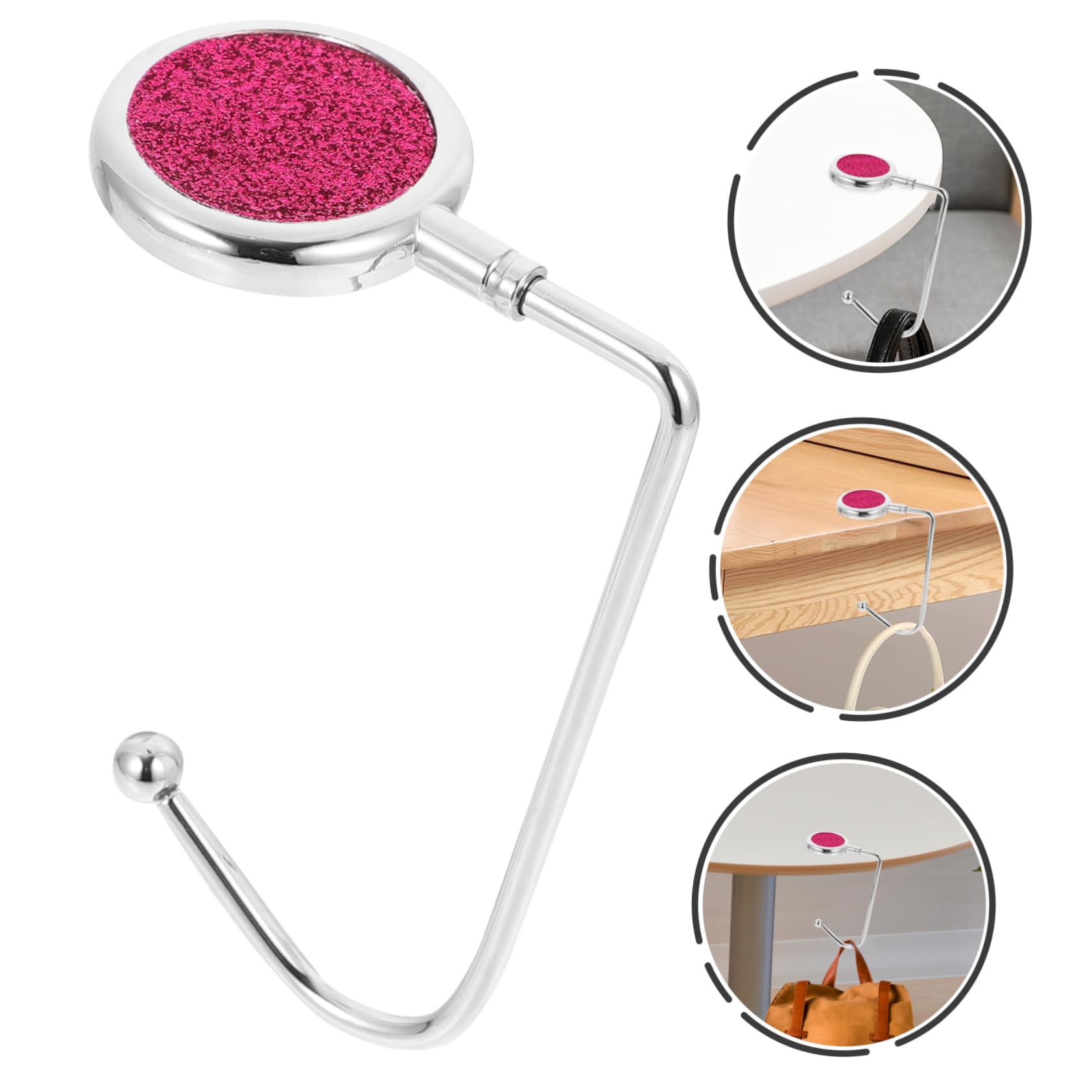 FOMIYES 2pcs Durable Alloy Handbag Hangers Stylish Table Hooks for Backpack and Purse Prevents Dirt and Keeps Your Bag Off The Floor Rosy