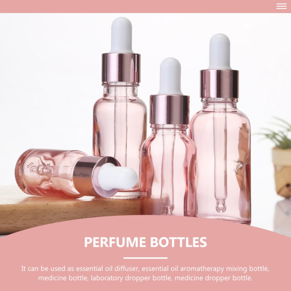 Flaconi Contagocce in Vetro da 30ml Rosa per Cosmetici e Profumi Confezione da 30 Pezzi per Regali