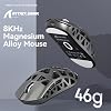 ATTACK SHARK R3 Magnesium Alloy Wireless Gaming Mouse – 46g Ultra Light, PixArt PAW3395 Sensor, 8K Response Speed, BT/2.4G/Wired Triple Mode, 26000 DPI, Windows/Xbox/PS Compatible - Silver Gray