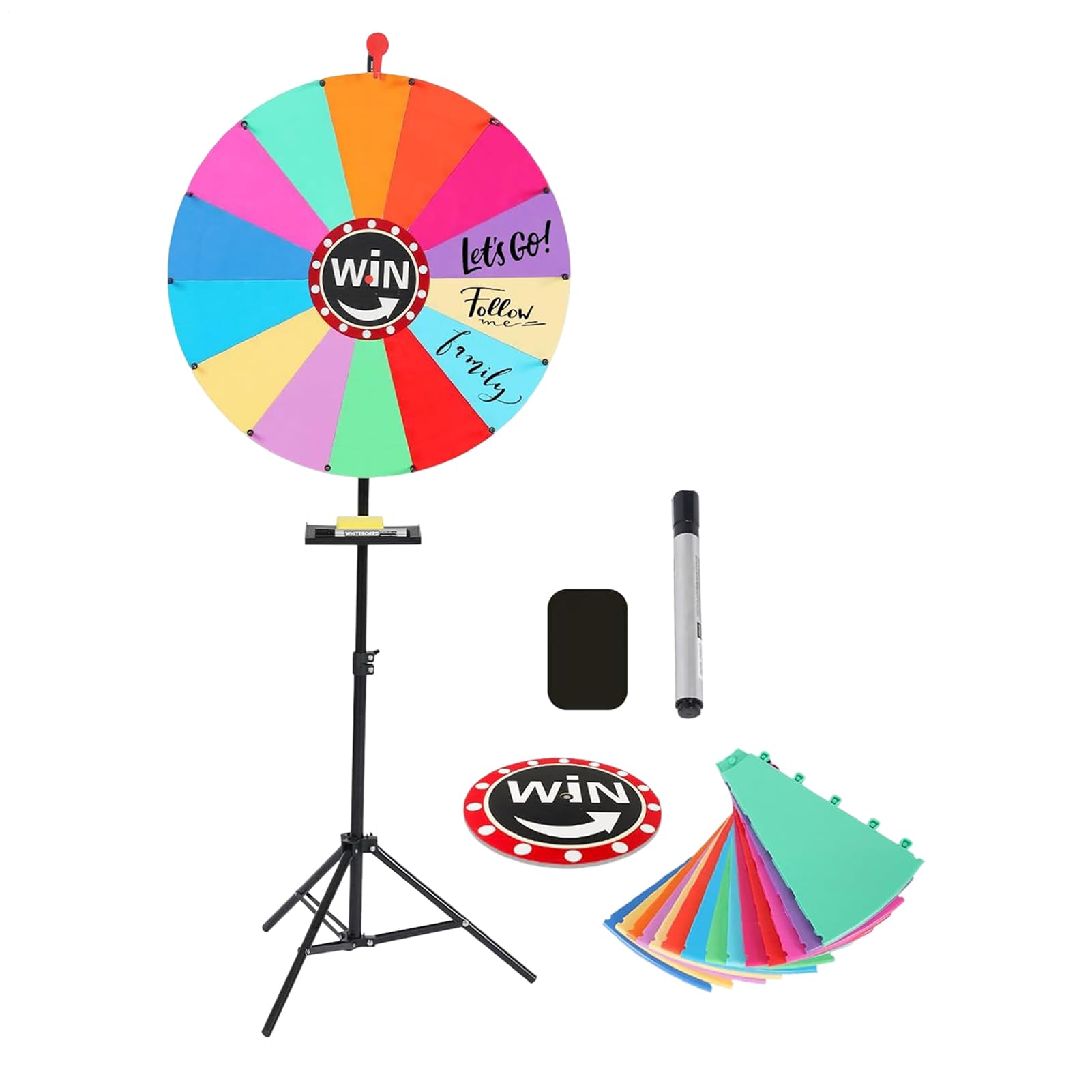 SpinningPrize Wheel kołowrotek do nagród ze stojakiem 14 przegródek ruletka na stół z markerem