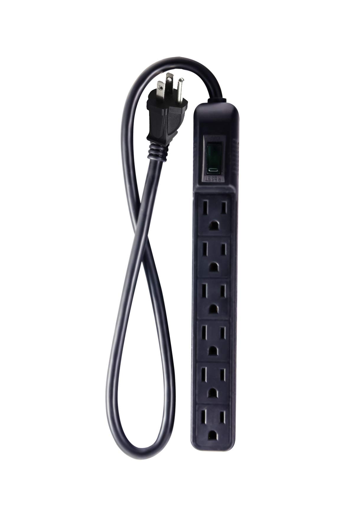 PerfPower Go GreenGoGreen Power GG-16103MINBK 6 Outlet Mini Surge Protector, Black
