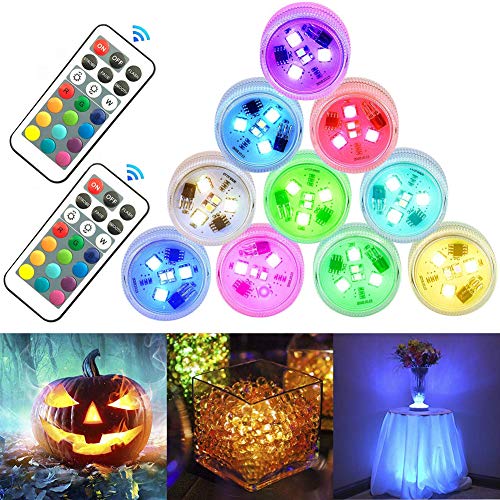 StillCool Submersible LED Lights 10pcs Mini Waterproof Tea Lights Multi-color Underwater Light