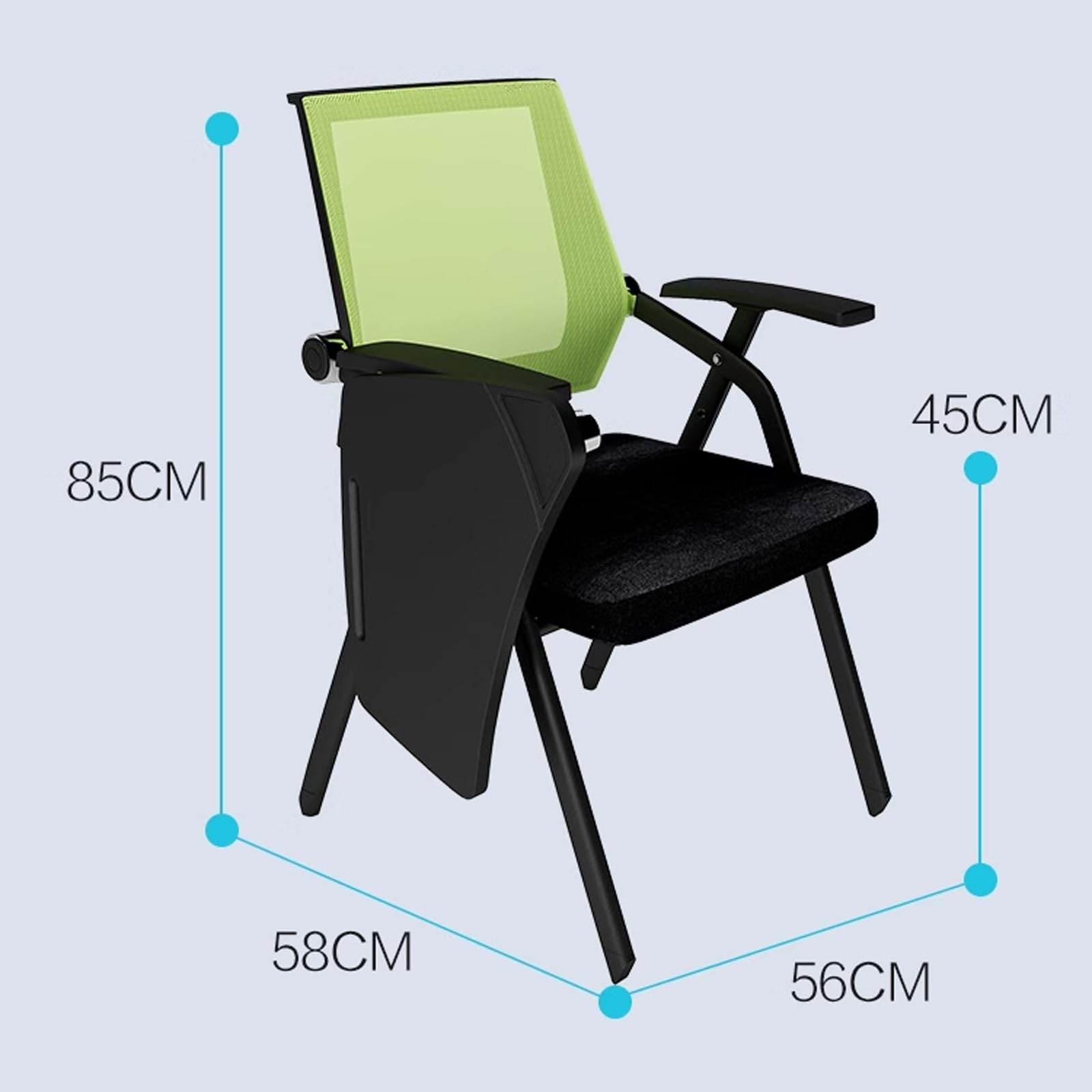 Chaise De Formation Pliable avec Plateau De Table Chaise Pliante pour Salle De Conférence Chaise De Bureau Chaise D'étude en Studio Capacité De Charge 150 Kg