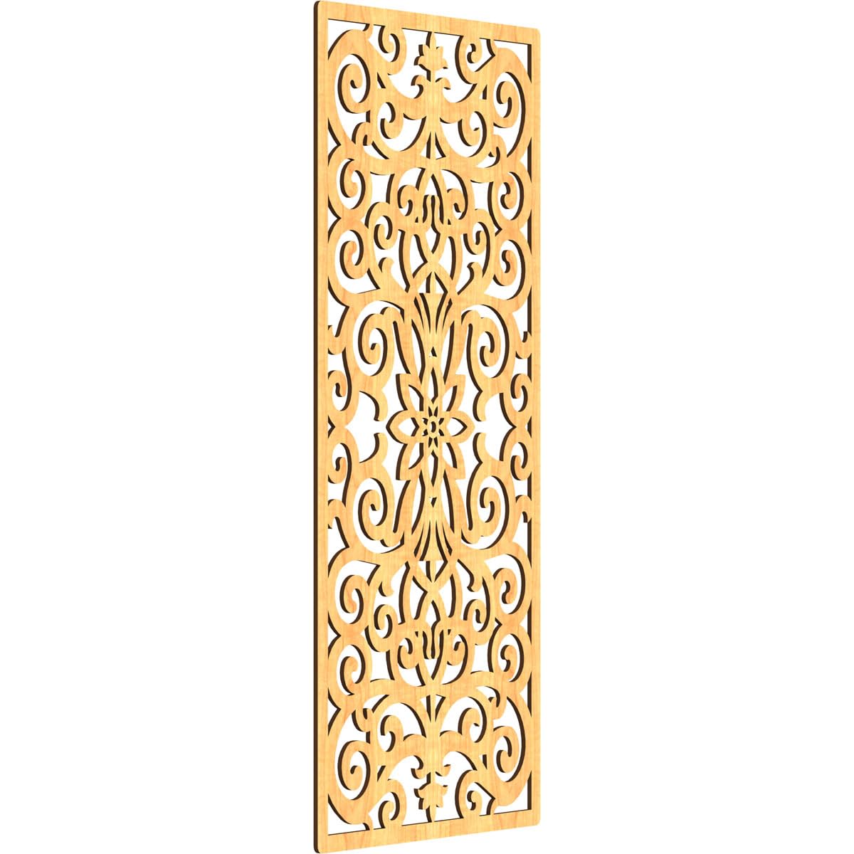 Buel Decorative Pierced Fretwork Wood Wall Panels, 21 3/8"W x 54 3/8"H x 3/8"T, Cherry