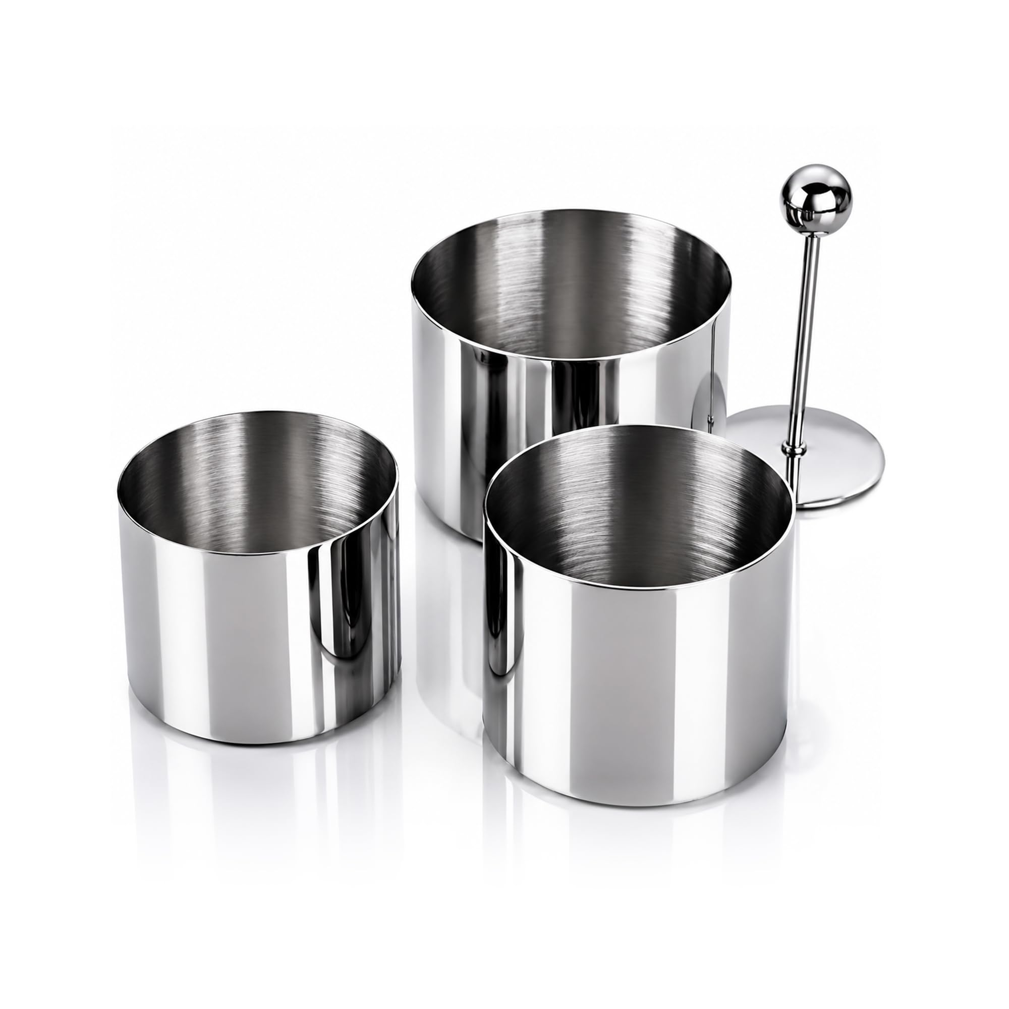 Los anillos de cocina del molde de la torta del molde de la torta de los cortadores redondos con el empujador 304