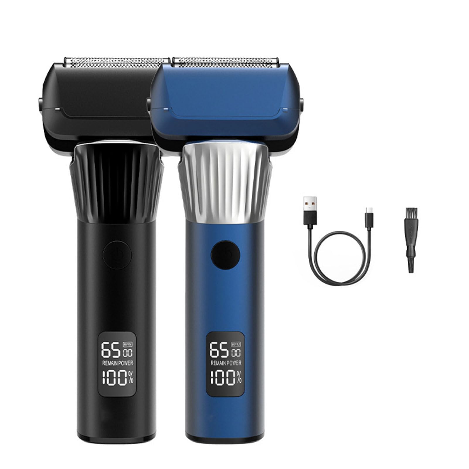 Rasoio elettrico da uomo ricaricabile Piccola macchina da barba Texture ABS adatta per viaggi facili e rasature veloci Trimmer ricaricabile da viaggio Strumento per toelettatura da uomo con schermo