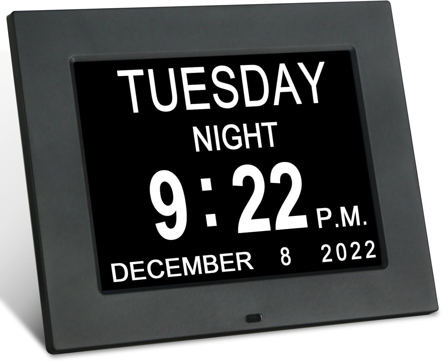 Digital Calendar Day Clock 8 inch Black Extra Large