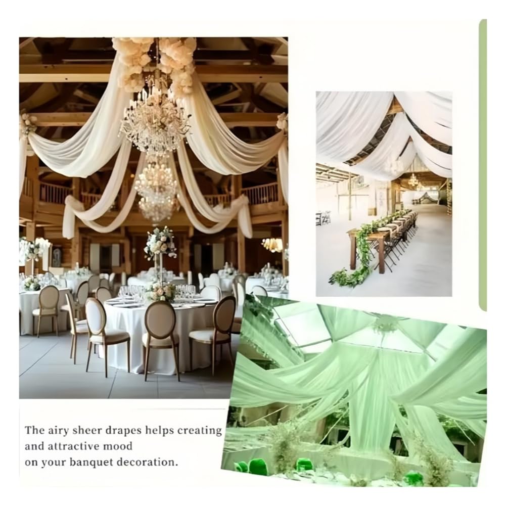 Tüllstoff Hochzeit Tüll Stoffe Hochzeitsbogen Deko Weicher Organza Dekostoff Netzstoff zum Nähen Drapierstoff für Vorhang Torbogen Tischdeko Party Kleid Tüllrock Weiß 75cmx50m