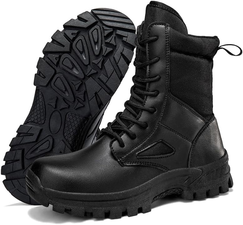 Outdoor Hiking Tactical Combat Boots High Top Lace Up Design Tactical Military Work Boots for Men