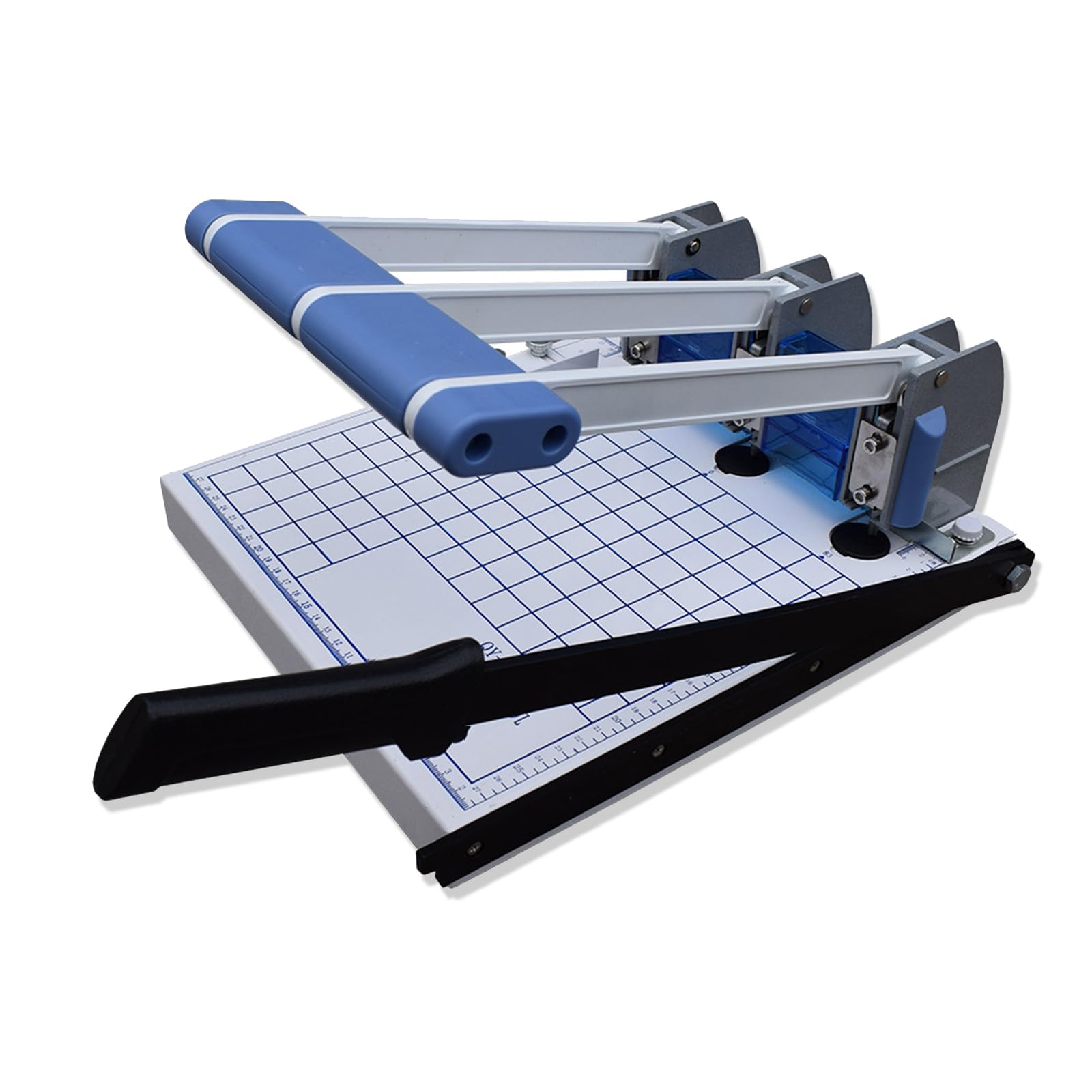 Perforatrice Manuale a 3 Fori, per Ufficio, per Archiviazione, con Righello di Posizionamento Regolabile, Perforatrice Portatile con Taglierina, per Casa E Scuola