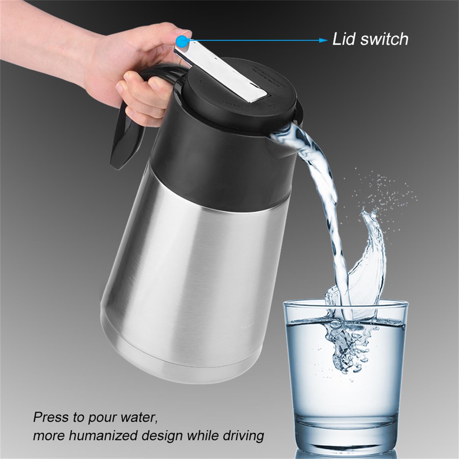 Luocute Hervidor de Agua para Coche de 12V y 24V, 1200ml (24V)