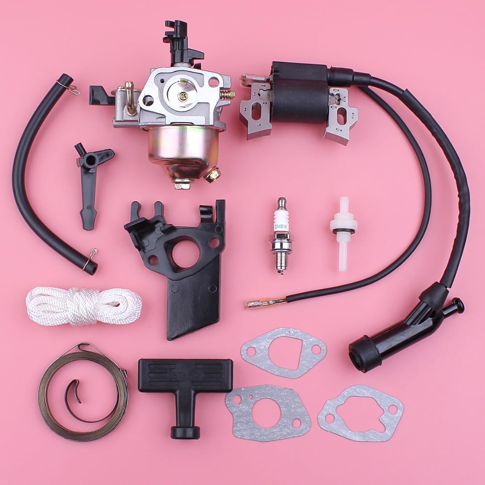 Attrezzi ricambi Carboidrati di carboidrati accensione carburatore for honda GX160 GX200 5, CV 6, GX 160 200 Impugnatura della corda a molla avviamento rinculo isolante