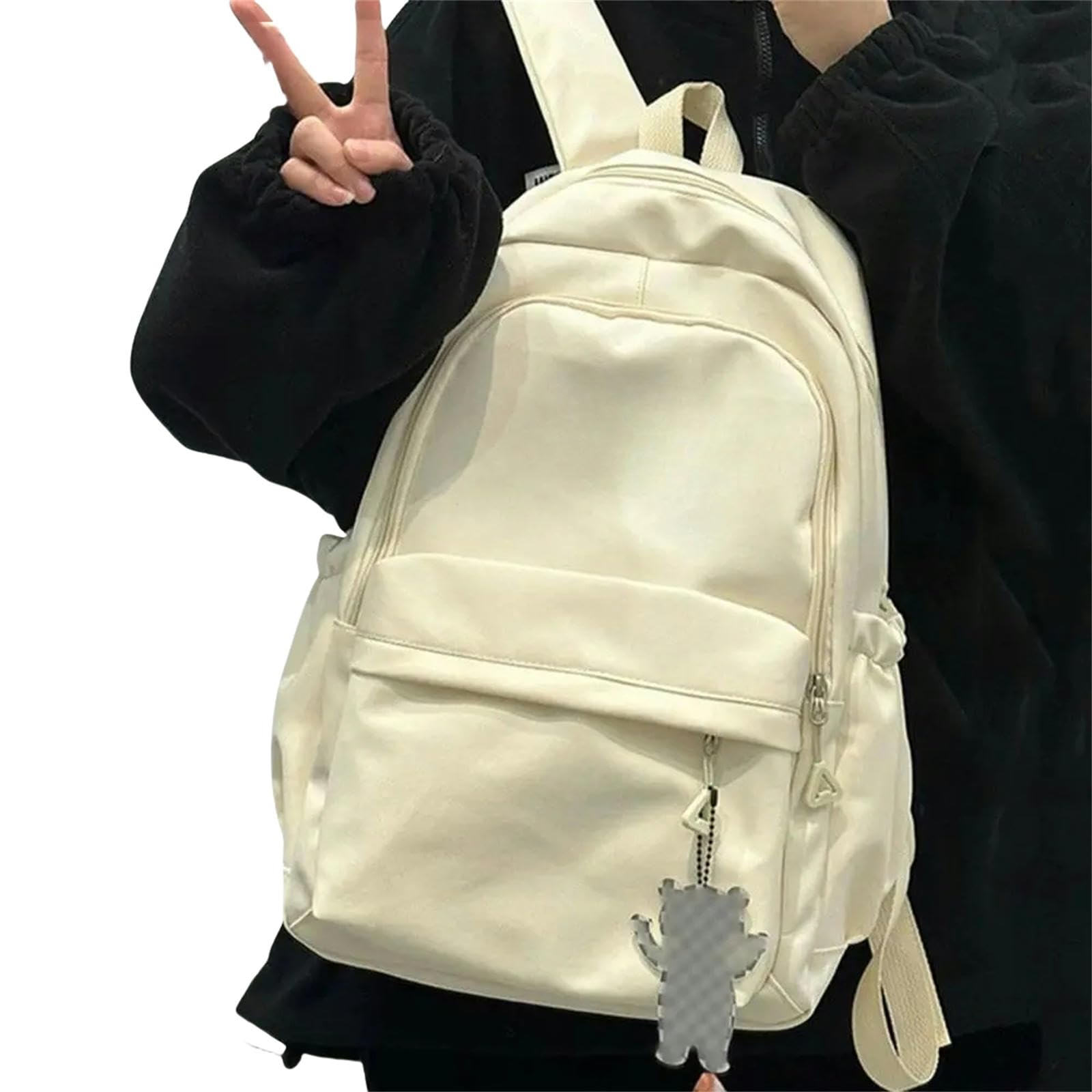 Plecak szkolny Duża pojemność Plecak Torba na ramię Torba na książki Nylon Podróże Plecaki Student Daily Zipper Torby szkolne-żółte