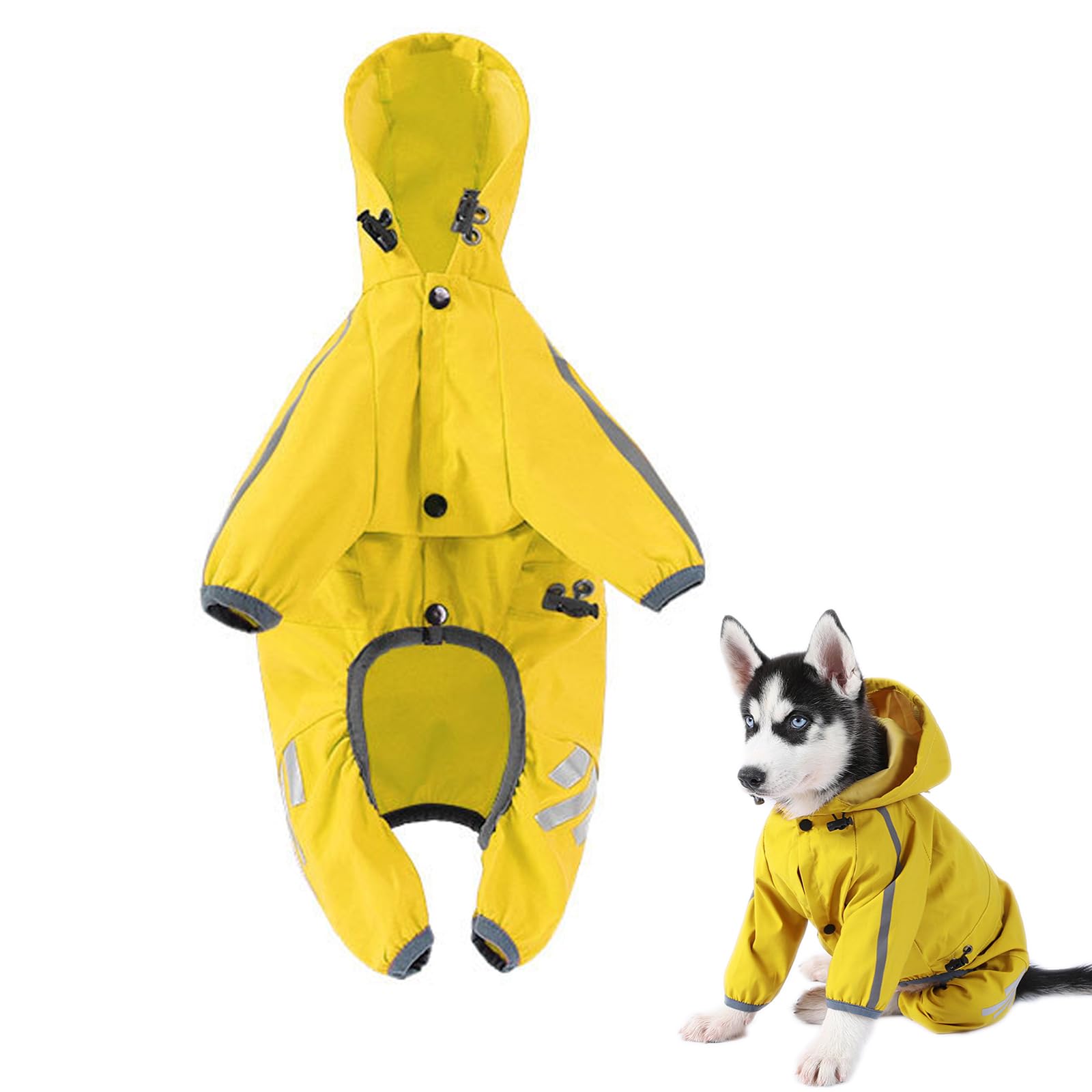 Impermeabile Per Cani, Cappotto Impermeabile Per Cani Con Cappuccio, Poncho Impermeabile Giacca Antipioggia Leggera Per Animali Ad Asciugatura Rapida Per Cane Taglia Media/Grande - Verde (20
