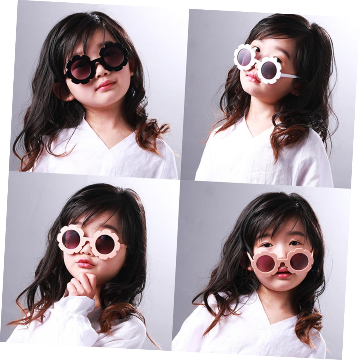 OFFSCH 2pcs Kids Sunglasses Sunflower Design Lightweight for Outdoor Activities