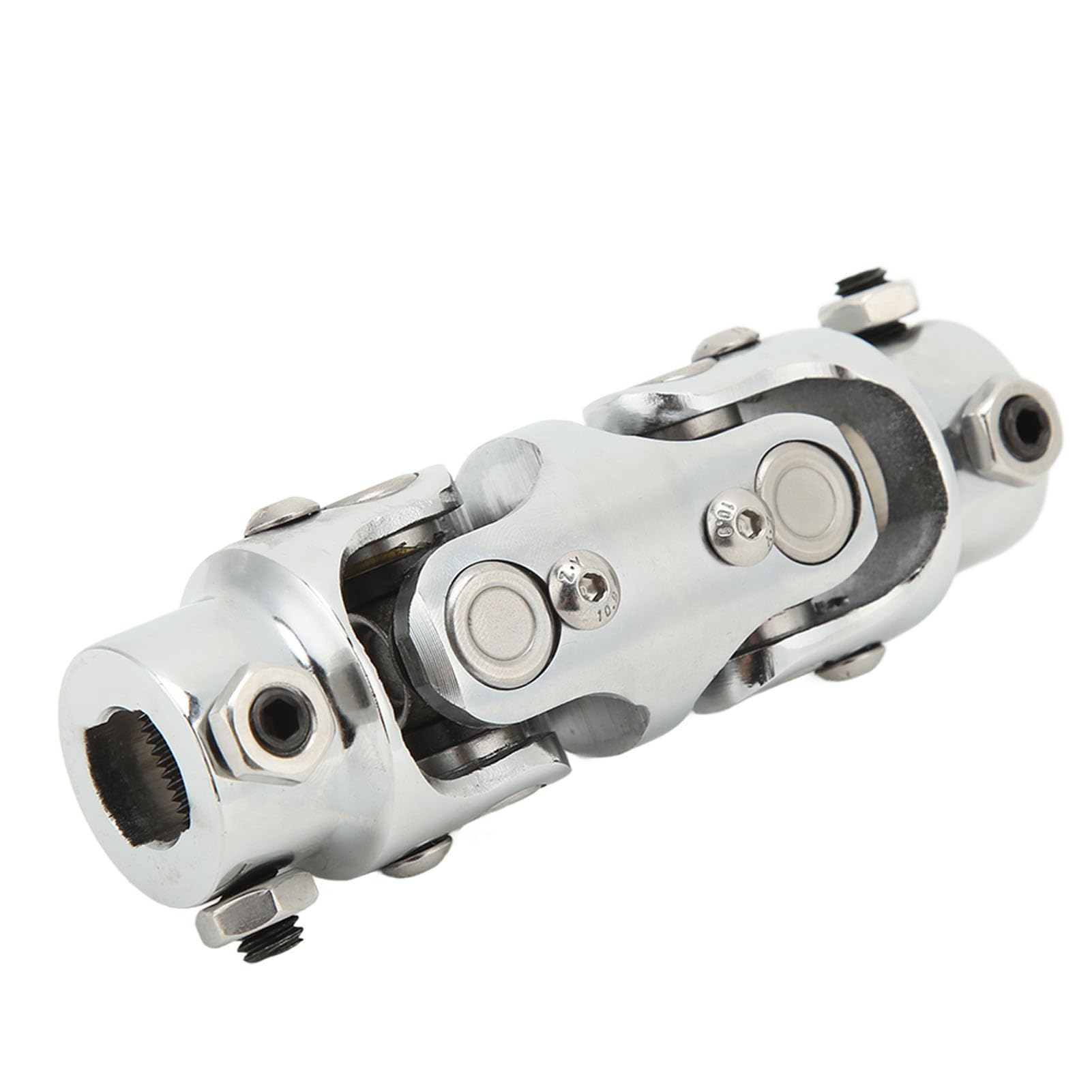 Keenso Doppeltes Lenk-U-Gelenk, 3/4 Zoll DD X 3/4 Zoll DD 5,2 Länge, Verchromte Lenksäulenwellenkupplung, mit Vibrationsreduzierung und Hochfester Stahlkonstruktion, für /