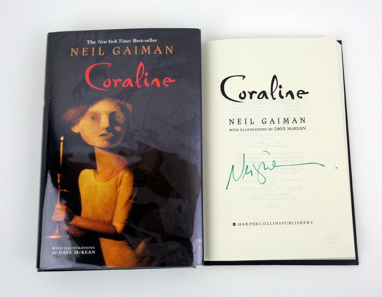 Neil Gaiman Signed Autograph Coraline 1st Edition Hardcover Book