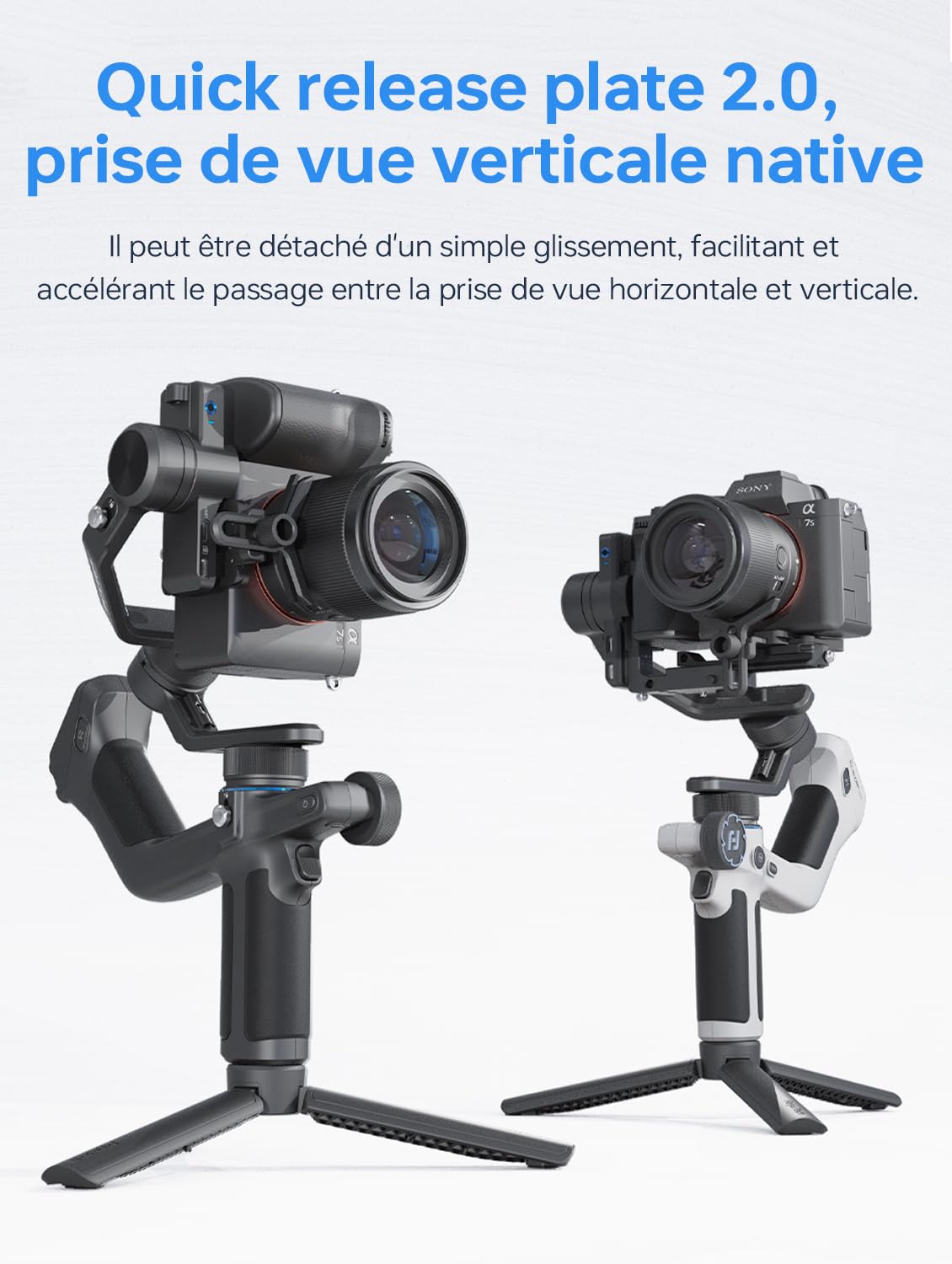 Feiyu SCORP Mini 2 Stabilisateur Camera 3 Axes IA Intégré 4 en 1 Charge Utile 1200g Prise de Vue Verticale Native