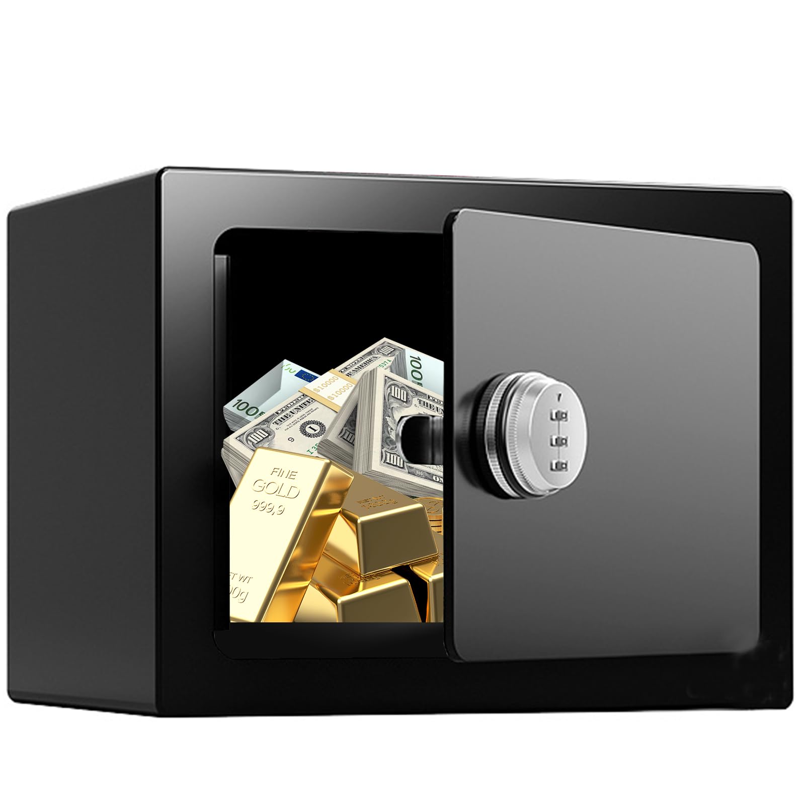 Petit coffre-fort avec code numérique, 24 x 18 x 18 cm, coffre-fort mural pour bijoux, documents importants pour la maison, le bureau, l'hôtel