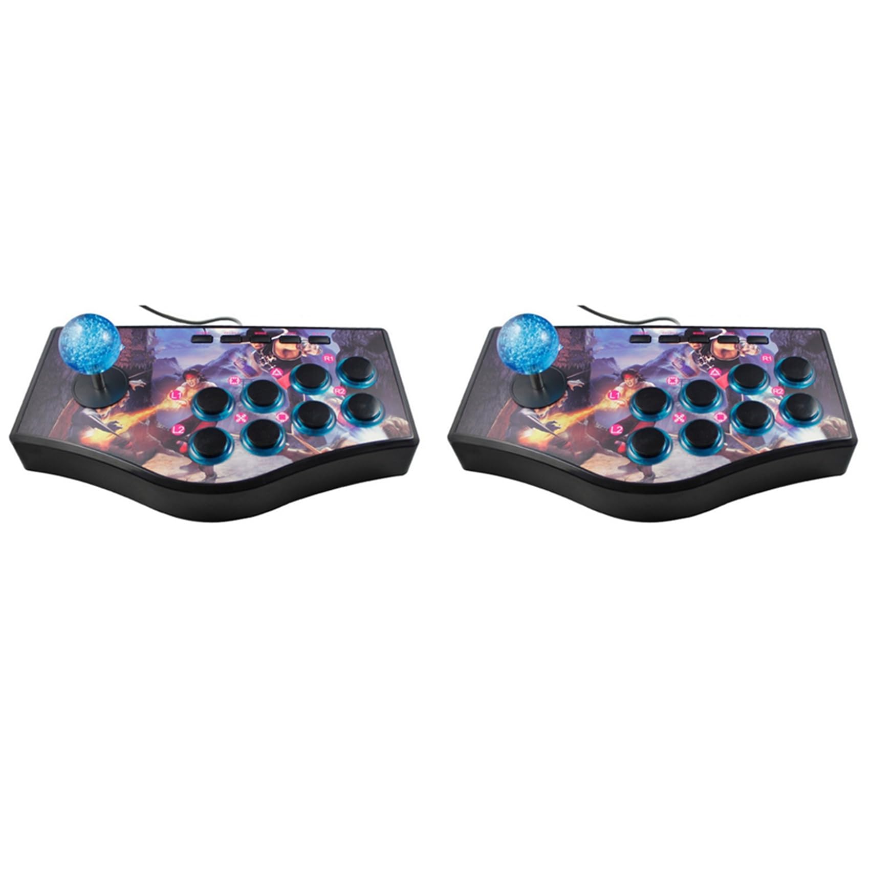 Tuminfar 2X Rétro Joystick USB de Manette de de Contrôleur de Bascule D' pour Ps2 / / Pc/Android Tv Vibrateur Intégré Huit Direction Joystick ()