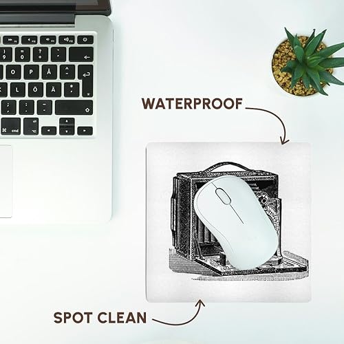 Miniatura 7 de 3drose Tinta de cámara vintage en blanco y negro con impresión de bolígrafo y fotógrafo de fotografía antigua, alfombrilla para mouse