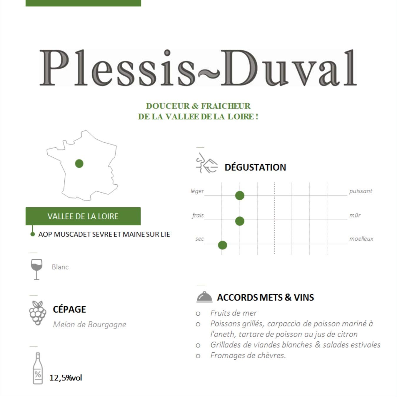 Plessis Duval Weißwein Trocken - Muscadet Sevre et Maine sur Lie AOP (6 x 0,75 l)