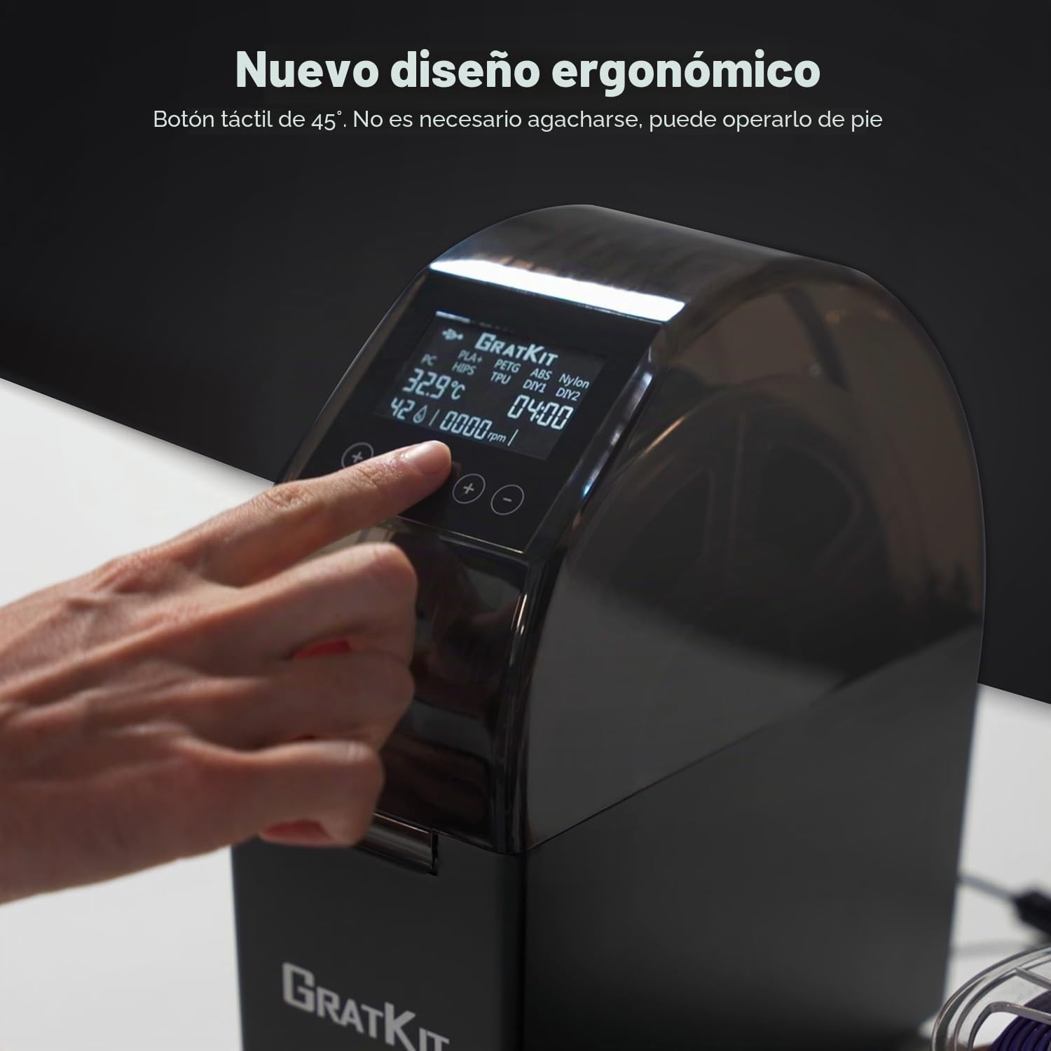 Gratkit Firefly Caja Secadora de Filamento,controlada por la aplicación Tuya, la temperatura puede alcanzar los 70 ℃, Puede secar eficazmente la mayoría de los filamentos de impresión 3D
