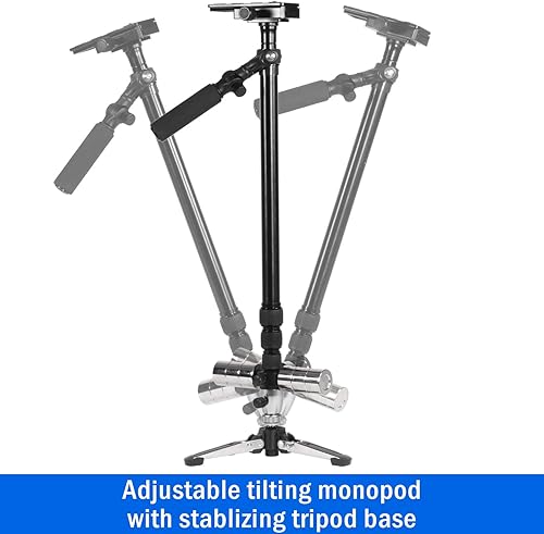 Miniatura 3 de Vivitar VIV-ST-6000-BLK Estabilizador profesional de 59 pulgadas con trípode estabilizador telescópico y plataforma de liberación rápida, paquete