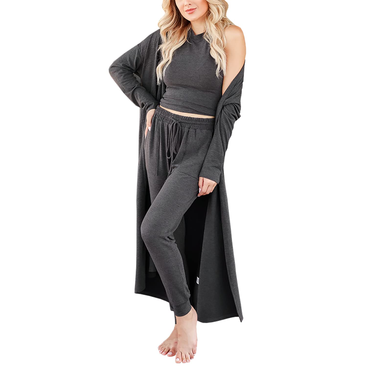 Fluffy 3 Piece Pajamas Set 