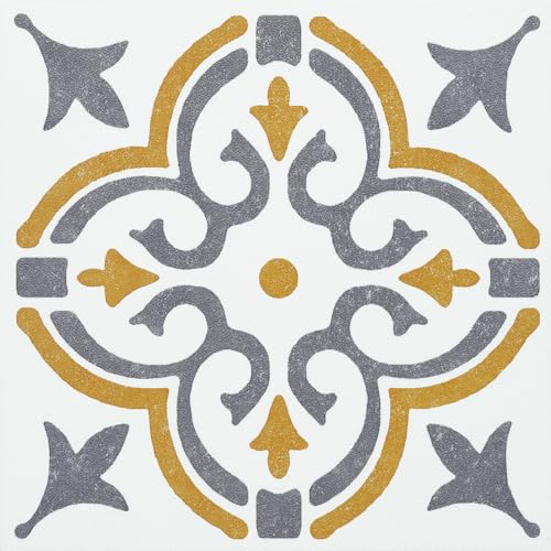 d-c-fix 6 vinilos azulejos adhesivos de pared Jamila oro 15x15 cm - paneles decorativos lavables pegatinas baldosas decoración revestimiento PVC - para baño, cocina
